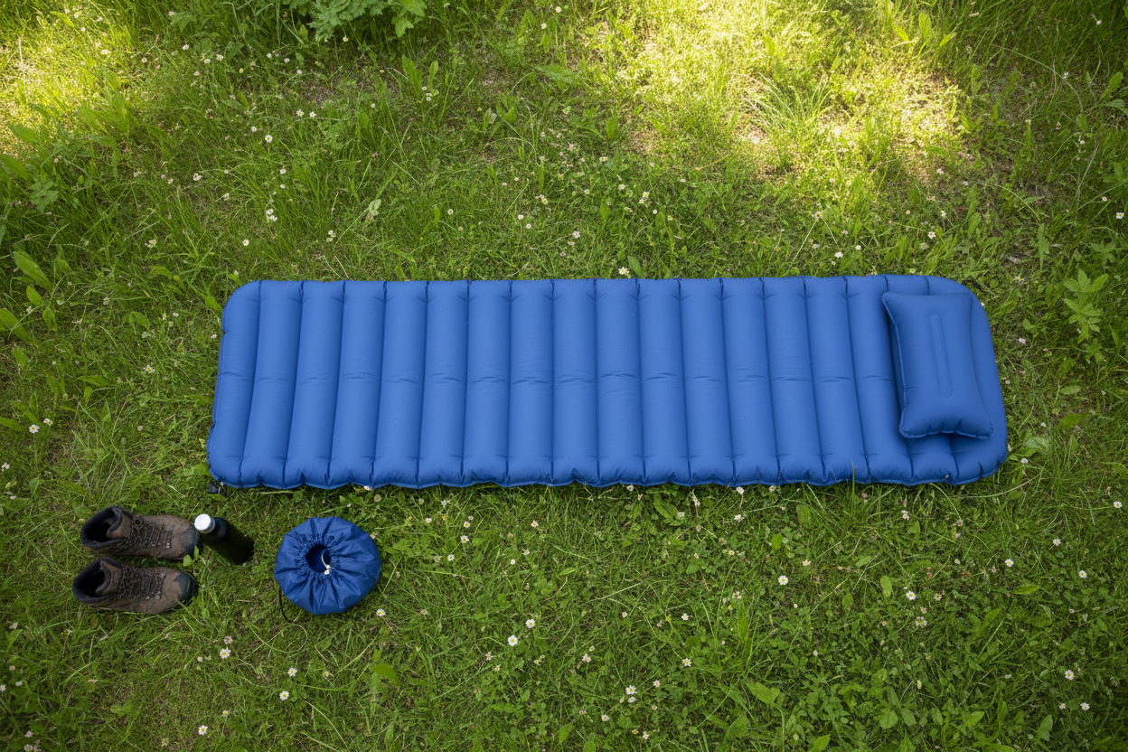 Camp & Go Inflatable Camping Mattress blue – air sleeping pad for backpacking