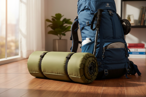 Camp & Go Inflatable Mattress packed – compact camping sleeping pad easy to carry