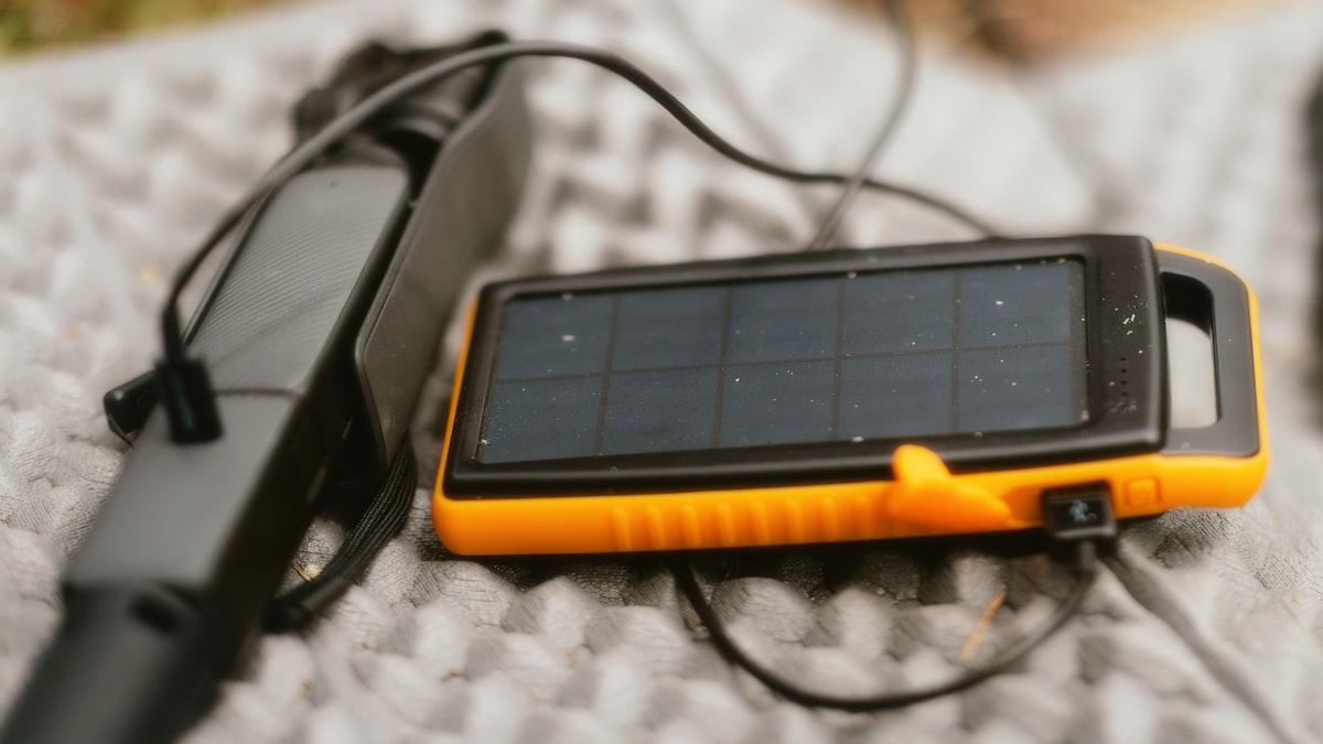 Portable solar charger for camping and outdoor use