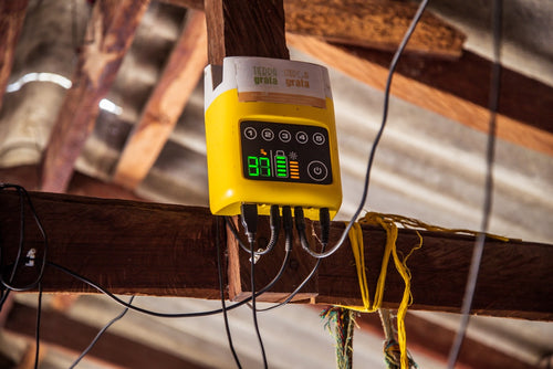Solar power bank panels open in sunlight